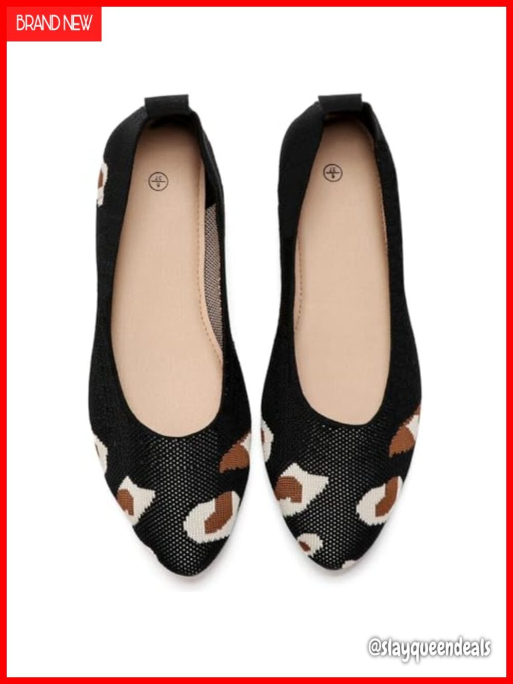 Pointed Toe Ballet Flats Memory Foam Cushioned Pull-On Dress Shoes